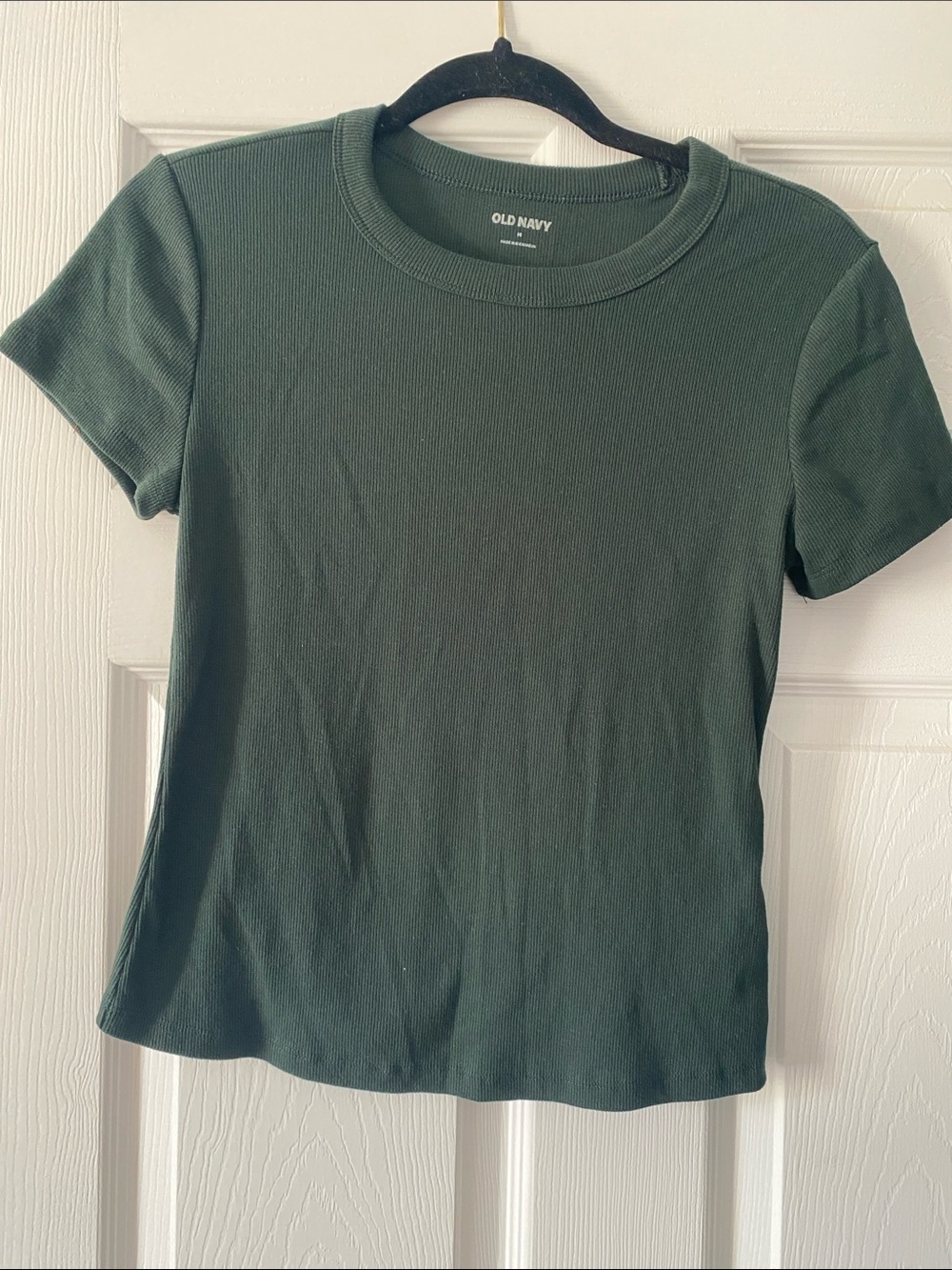 Old Navy Dark Green Ribbed Crewneck Short Sleeve Tee